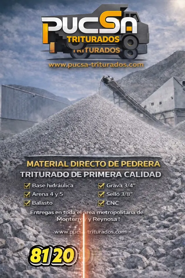 Material directo de pedrera: catálogo de PUCSA Triturados